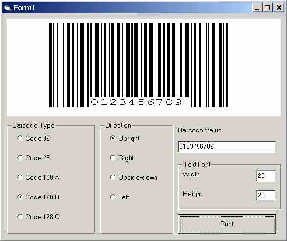 Click to view Softek Barcode Maker for Windows 1.1.1 screenshot